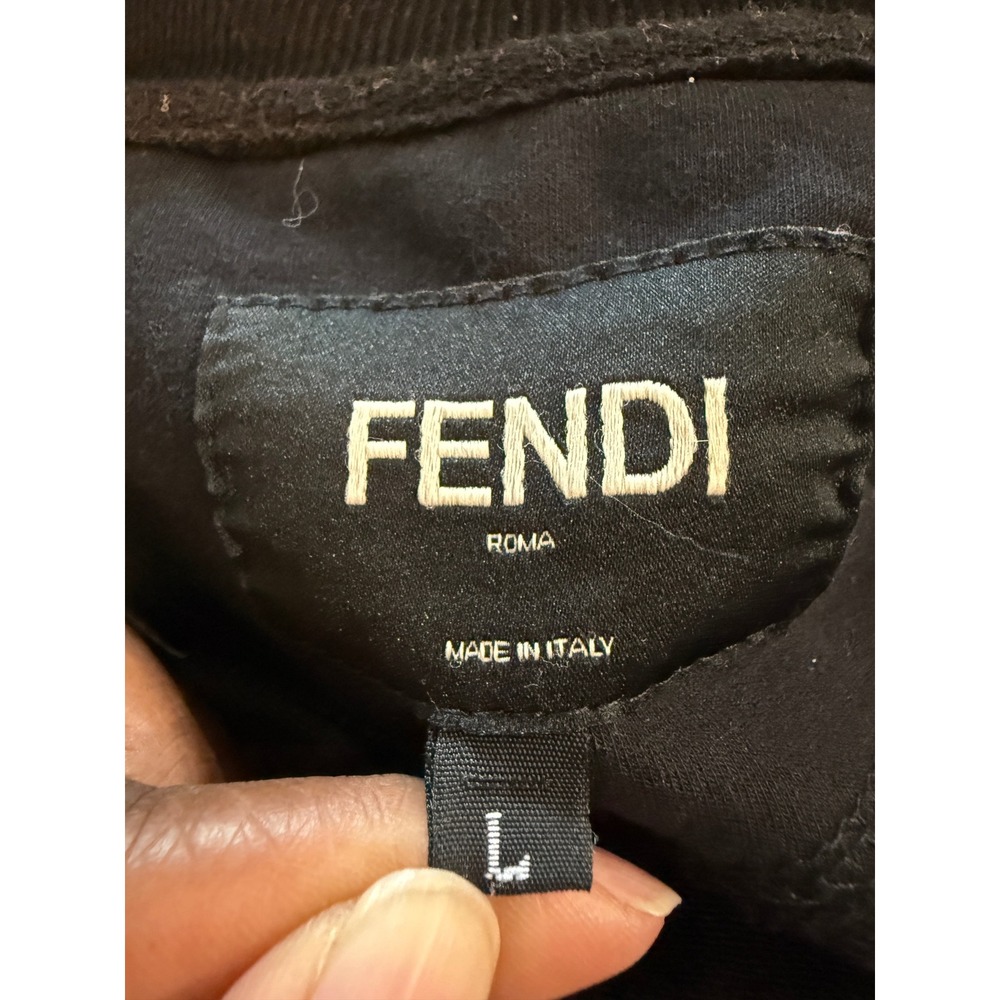 Fendi Bag‎ Bugs Monster Eyes Black Cotton Cashmere Silk Zip Bomber Jacket L flaw - Picture 6 of 10